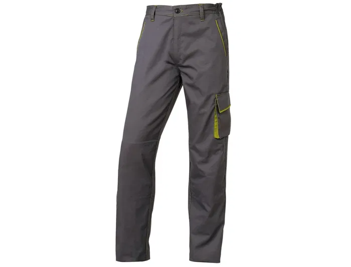 Deltaplus Pantalon de Trabajo Panostyle Gris Verde Talla XL Cintura Ajustable 5 Bolsillos 65% Poliester 35% Algodon