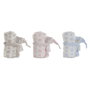 DKD Home Decor Peluche Manta Rosa Azul Poliester 100x80x75 cm Set 2