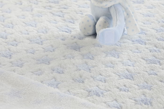 DKD Home Decor Peluche Manta Rosa Azul Poliester 100x80x75 cm Set 2