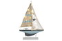 DKD Home Decor Figura Decorativa Mediterráneo Barco LED Azul y Blanco, 5.5 x 51 x 32.5 cm, 2 Unidades