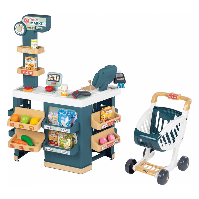 Smoby Supermercado de Juguete con Carrito, Caja Registradora y 42 Accesorios Smoby Supermercado de Juguete con Carrito, Caja Registradora y 42 Accesorios