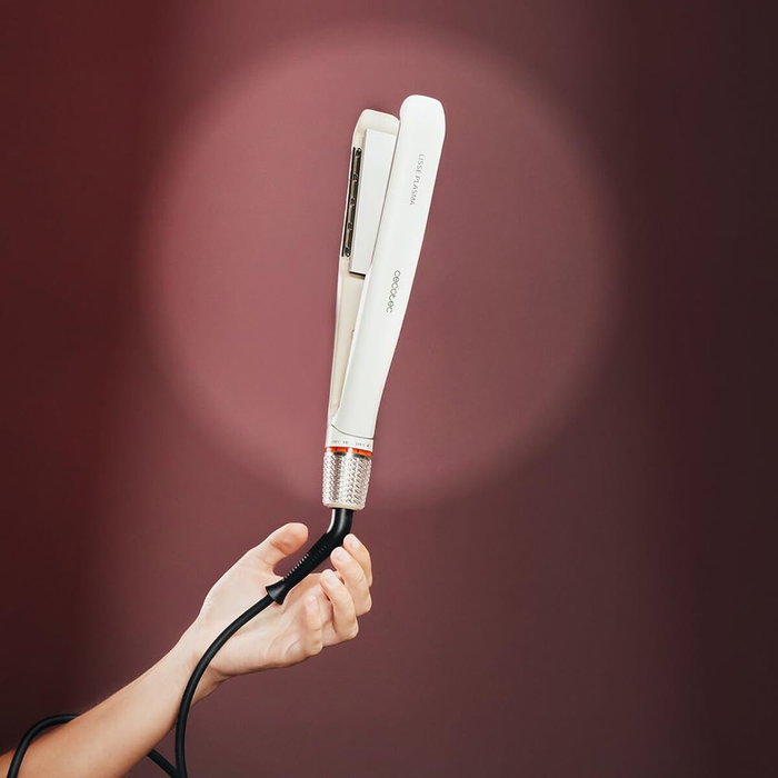 Cecotec Plancha de Pelo Lisse Plasma 45W Champán, iónica, placas flotantes, apagado auto