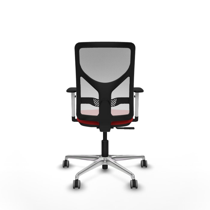 PIQUERAS Y CRESPO Silla de oficina Motilla con mecanismo Sincro, Rojo y Blanco