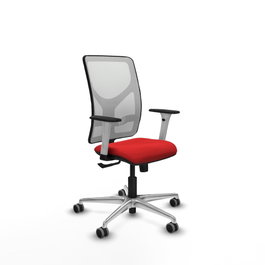 PIQUERAS Y CRESPO Silla de oficina Motilla con mecanismo Sincro, Rojo y Blanco