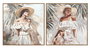 DKD Home Decor Cuadro Lienzo Chica Sombrero Surtido de 2 Unidades
