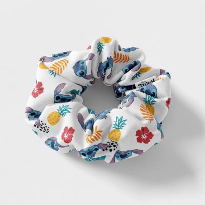 Accesorios Pelo Coletero De Tela 3 Piezas Stitch Azul Claro