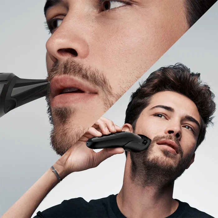 Braun Multigroomer MGK3225 Cortapelos para Barba, 13 Pasos de Longitud 0.5mm-2.1cm, Batería Recargable, Negro