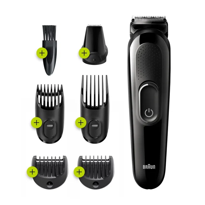 Braun Multigroomer MGK3225 Cortapelos para Barba, 13 Pasos de Longitud 0.5mm-2.1cm, Batería Recargable, Negro