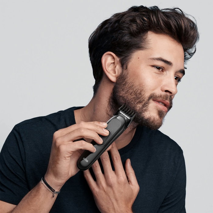 Braun Multigroomer MGK3225 Cortapelos para Barba, 13 Pasos de Longitud 0.5mm-2.1cm, Batería Recargable, Negro