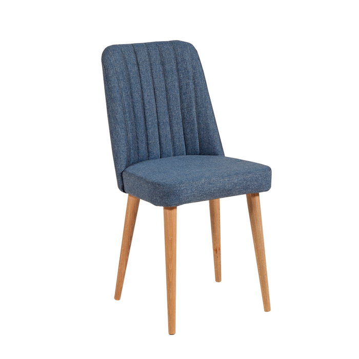 Hanah Home Conjunto Mesa y Sillas con Banco Comedor Pino Atlántico y Azul Marino Estilo Escandinavo 120x75cm