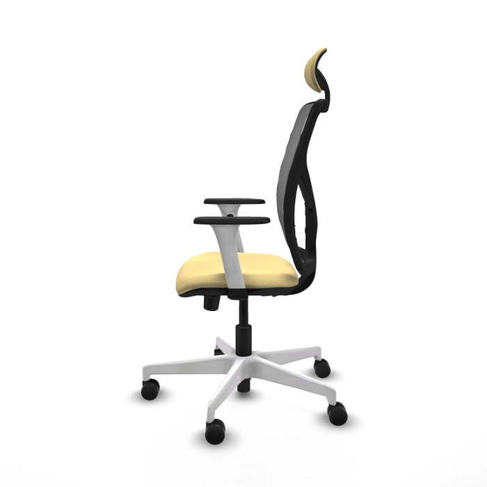 PIQUERAS Y CRESPO Silla de oficina Motilla con mecanismo Sincro/Traslack, Crema y Gris