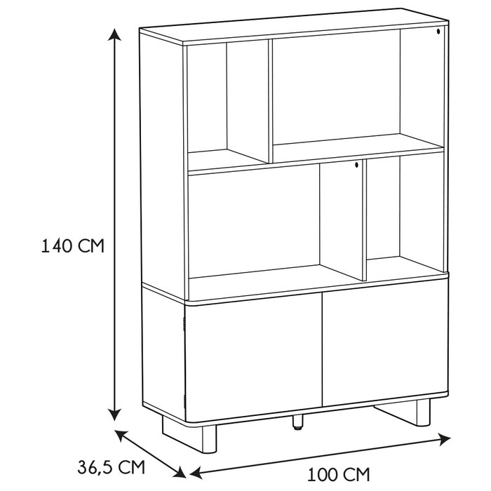 Home Deco Factory Librería Pietra Colección Terra Nova 100x36.5x140 cm Home Deco Factory Librería Pietra Colección Terra Nova 100x36.5x140 cm