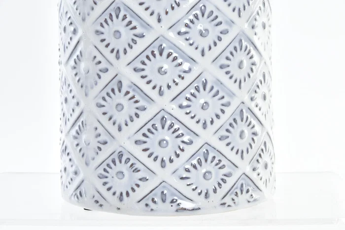 DKD Home Decor Jarrón de Porcelana Blanco 14x14x45 cm