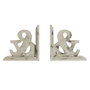 DKD Home Decor Set de 2 Sujetalibros de MDF Envejecido Blanco