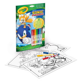 Crayola Libro de Actividades y Colorear Sonic con 7 Rotuladores Lavables - 32 Páginas +3 Años - 04-0866