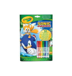 Crayola Libro de Actividades y Colorear Sonic con 7 Rotuladores Lavables - 32 Páginas +3 Años - 04-0866