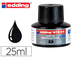 Edding Tinta Recambio Rotulador Pizarra Blanca BTK-25 Negro Bote 25 ml