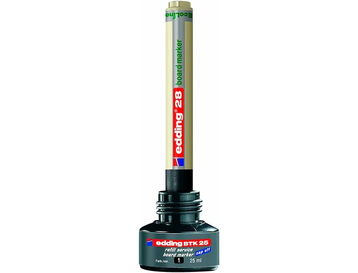 Edding Tinta Recambio Rotulador Pizarra Blanca BTK-25 Negro Bote 25 ml