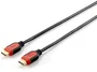 EQUIP EQ119343 Cable HDMI 3 m Macho a Macho HDMI 2.0 Alta Velocidad con Ethernet - Compatible 4K/60Hz, HDR, 3D, ARC, Chapado en Oro - Color Negro y Rojo