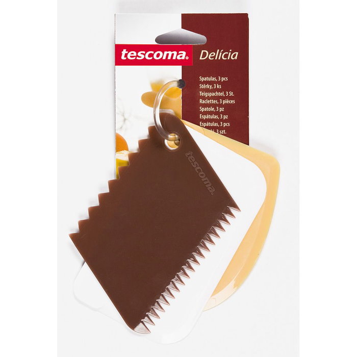 Tescoma Juego 3 Espátulas Delicia Plástico Resistente Flexible Apto Lavavajillas