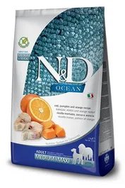 Farmina N&D Dog Ocean Pumpkin Medium Maxi Bacalao 2,5 kg Alimento para Perros Adultos Raza Mediana y Grande