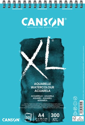 Canson Bloc de dibujo acuarela XL Aquarelle grano fino A4 300 g/m² 30 hojas