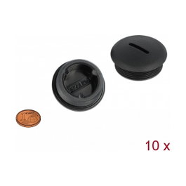 DeLOCK Tapón de cierre M32 x 1,5 negro 10 piezas