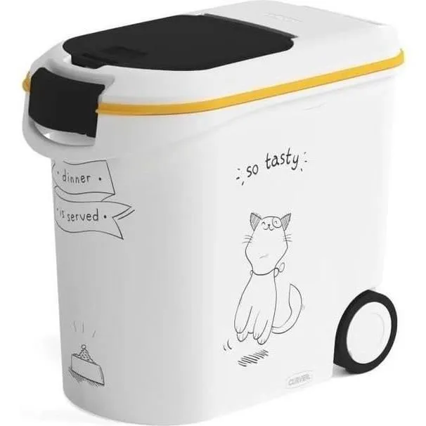 CURVER Contenedor de comida El Diner se sirve 12 kg 35 L Blanco y negro Para gatos CURVER Contenedor de comida El Diner se sirve 12 kg 35 L Blanco y negro Para gatos