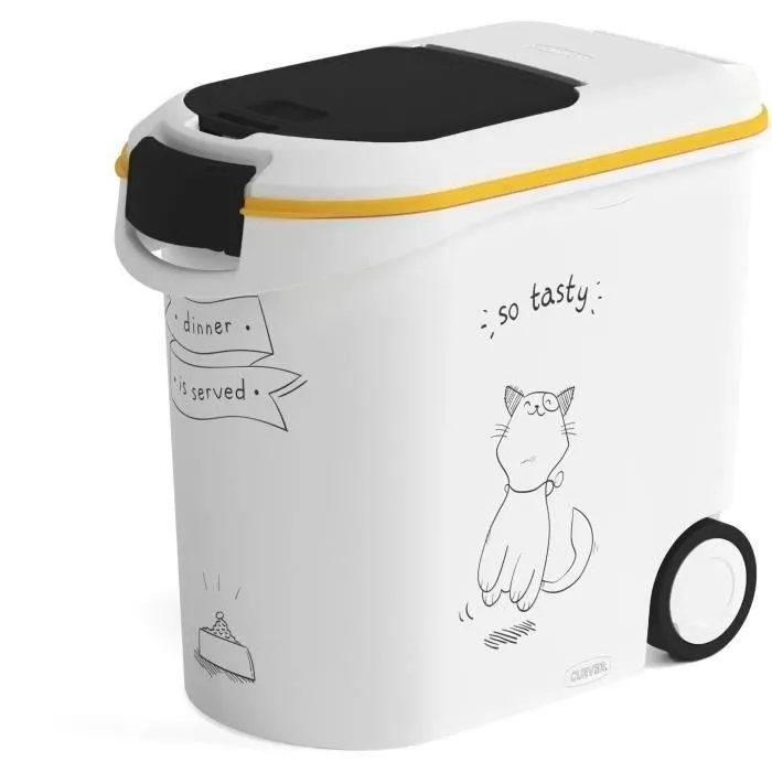 CURVER Contenedor de comida El Diner se sirve 12 kg 35 L Blanco y negro Para gatos CURVER Contenedor de comida El Diner se sirve 12 kg 35 L Blanco y negro Para gatos
