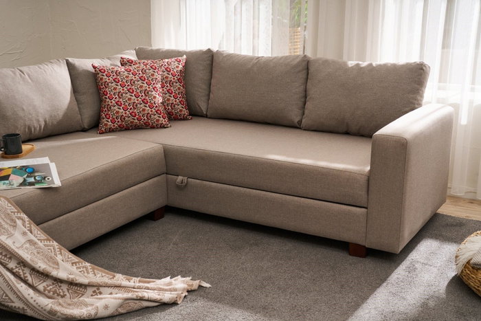 Atelier Del Sofa Sofá Cama Esquinero Beige 280x210 cm convertible con arcón Atelier Del Sofa Sofá Cama Esquinero Beige 280x210 cm convertible con arcón