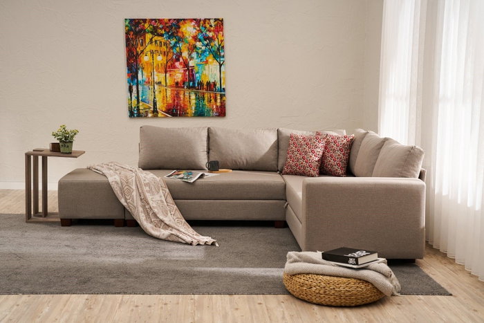 Atelier Del Sofa Sofá Cama Esquinero Beige 280x210 cm convertible con arcón Atelier Del Sofa Sofá Cama Esquinero Beige 280x210 cm convertible con arcón