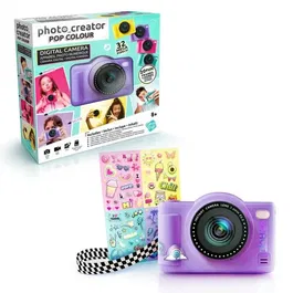 Canal Toys Cámara Digital Pop Color Morado CTCLK041 con Tarjeta SD de 32GB