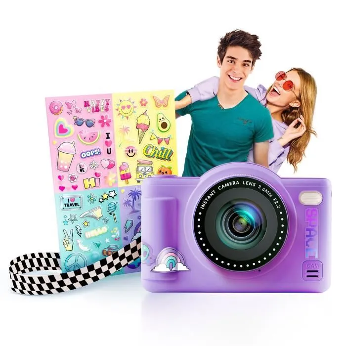 Canal Toys Cámara Digital Pop Color Morado CTCLK041 con Tarjeta SD de 32GB