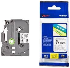 Brother TZe111 Cinta Rotuladora Laminada - Texto Negro Sobre Transparente, 6 mm x 8 m