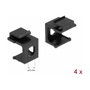 DeLOCK Cubierta Keystone Negro con Apertura de 8,0 mm (4 unidades)