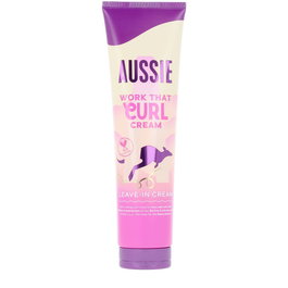 Aussie Work That Curl Crema Leave-In Sin Aclarado para Definir Rizos, Hidratación y Protección, Cabello 2B-3B, Vegana, 160 ml