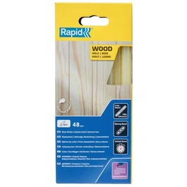 Rapid Pegamento en Barra 12 mm para Madera, Papel, Cartón y Corcho - Paquete de 48 Barras Largas para Alta Unión