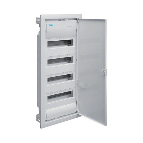 Hager VU48NC Cuadro de distribución eléctrica de empotrar de 4 filas Hager VU48NC Cuadro de distribución eléctrica de empotrar de 4 filas
