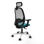 PIQUERAS Y CRESPO Silla de oficina Cilanco con mecanismo Sincro, Turquesa y Gris