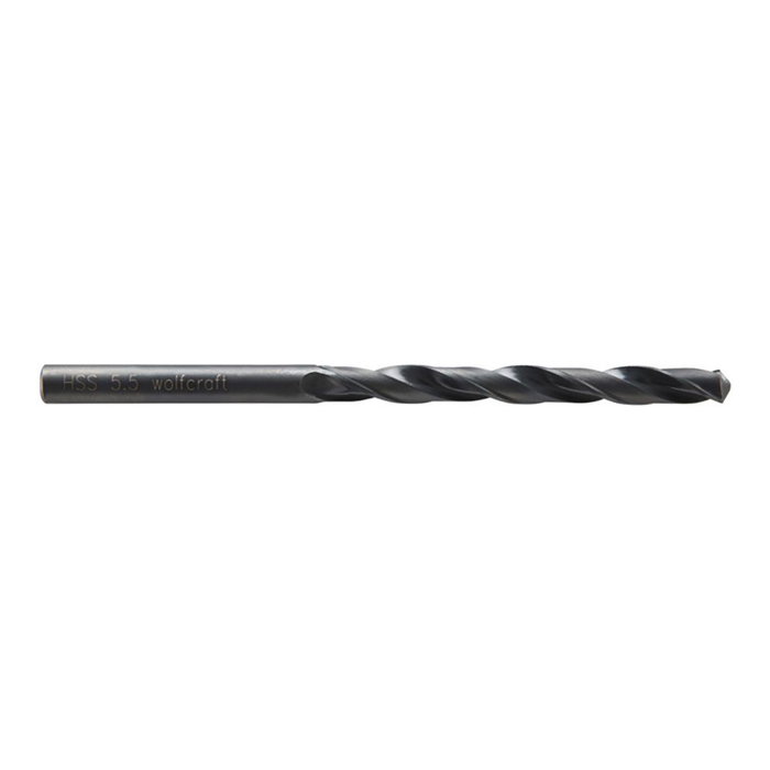 Wolfcraft Broca HSS para Metal Ø5,50 x 93 mm, Longitud de trabajo 57 mm, Forjada por Laminación, Ángulo de punta 118° para máxima resistencia y evacuación de virutas Wolfcraft Broca HSS para Metal Ø5,50 x 93 mm, Longitud de trabajo 57 mm, Forjada por Laminación, Ángulo de punta 118° para máxima resistencia y evacuación de virutas