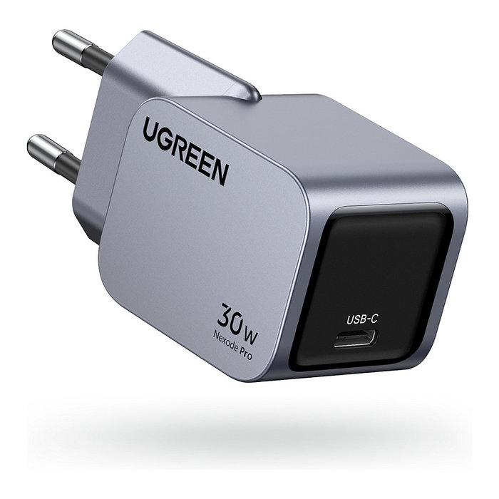 Ugreen 35006 Cargador Rápido USB-C GaN Nexode Pro 30W PD 3.0 QC 4 Gris Ugreen 35006 Cargador Rápido USB-C GaN Nexode Pro 30W PD 3.0 QC 4 Gris
