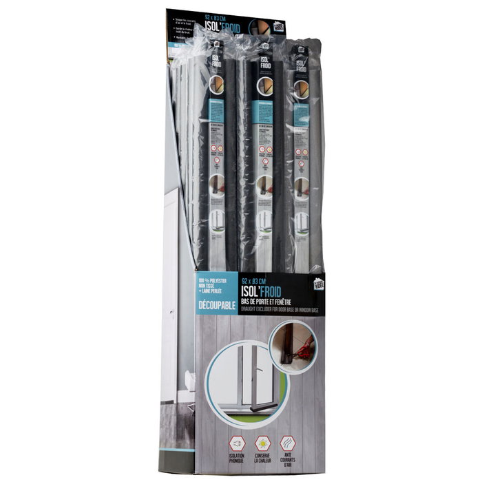 Je cherche une Idee Burlete Aislante para Puertas y Ventanas 92 cm Gris Oscuro Gris Claro Aislamiento Frío Ruido