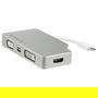 StarTech Adaptador USB-C Multipuertos Video a HDMI VGA DVI Mini DisplayPort 4K 60Hz para Monitor, 0.11m