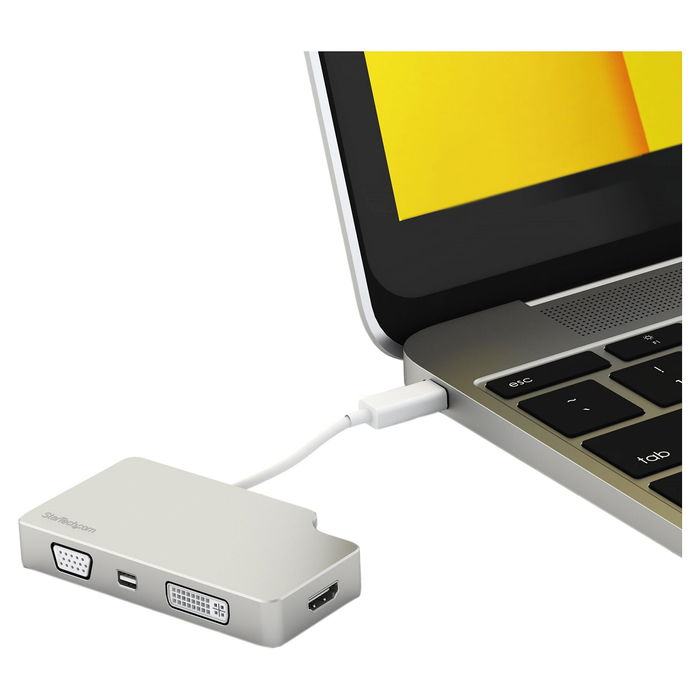 StarTech Adaptador USB-C Multipuertos Video a HDMI VGA DVI Mini DisplayPort 4K 60Hz para Monitor, 0.11m StarTech Adaptador USB-C Multipuertos Video a HDMI VGA DVI Mini DisplayPort 4K 60Hz para Monitor, 0.11m