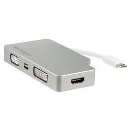 StarTech Adaptador USB-C Multipuertos Video a HDMI VGA DVI Mini DisplayPort 4K 60Hz para Monitor, 0.11m