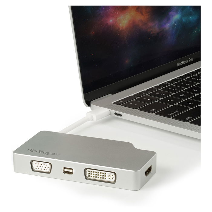 StarTech Adaptador USB-C Multipuertos Video a HDMI VGA DVI Mini DisplayPort 4K 60Hz para Monitor, 0.11m StarTech Adaptador USB-C Multipuertos Video a HDMI VGA DVI Mini DisplayPort 4K 60Hz para Monitor, 0.11m