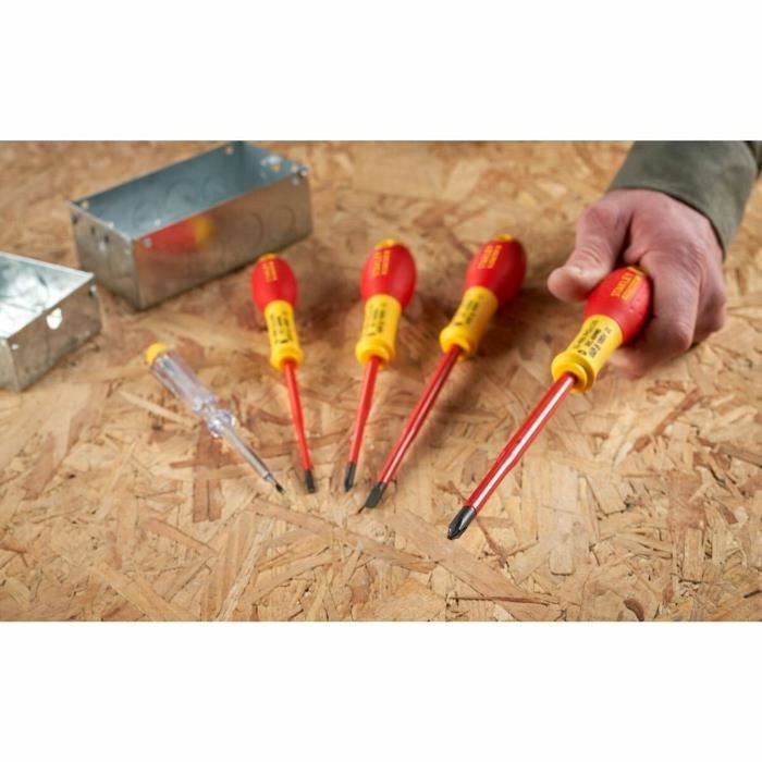 Stanley Juego de 5 Destornilladores FATMAX Slim Insulated 1000V con Tester Stanley Juego de 5 Destornilladores FATMAX Slim Insulated 1000V con Tester