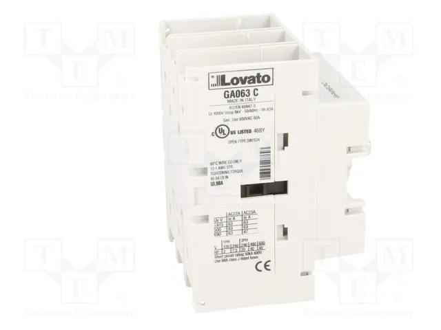 LOVATO ELECTRIC Interruptor de aislamiento GA 63A de 3 polos