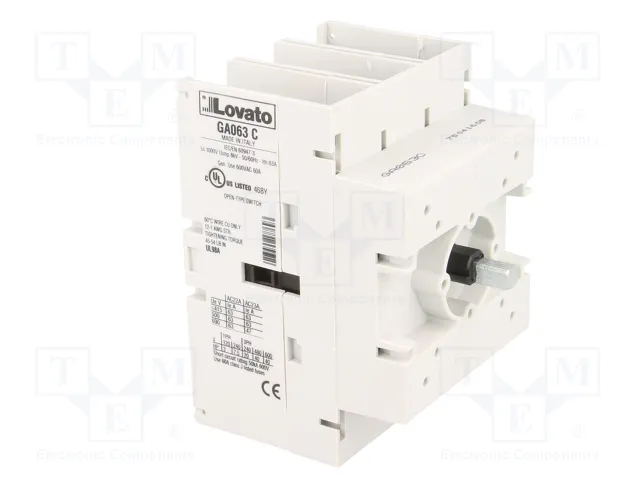 LOVATO ELECTRIC Interruptor de aislamiento GA 63A de 3 polos