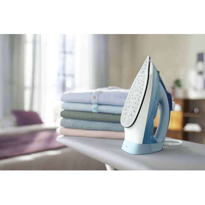 Philips DST5030/20 Plancha de Vapor SteamGlide Plus 2400W, Color Azul y Blanco